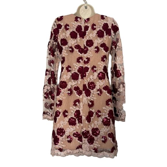 Dress The Population Stephanie Sequin Cocktail Embroidered Mini Dress Size S - Picture 4 of 12
